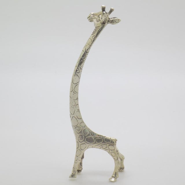 Vintage Italian Handmade Genuine Silver Giraffe Figurine, 1980s For Sale - Image 6 of 13