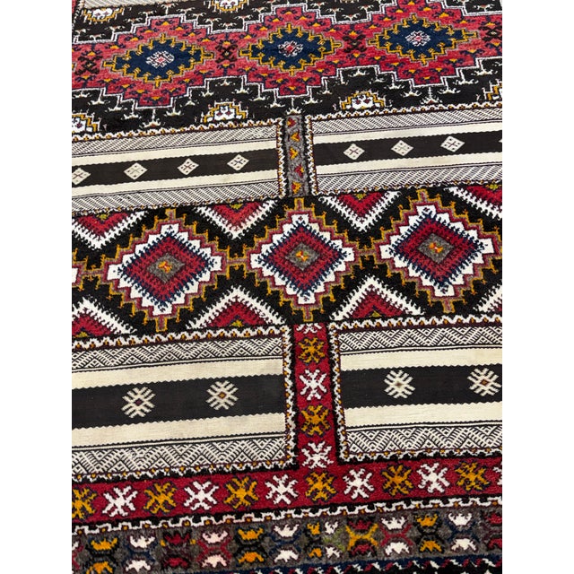 Moroccan 7ft 2in X 10ft 8in Taznakht Berber Flat Weave Area Rug For Sale - Image 3 of 12