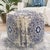 2020s Pasargad Home Grandcanyon Jacquard Cotton Pouf, Navy For Sale - Image 5 of 6