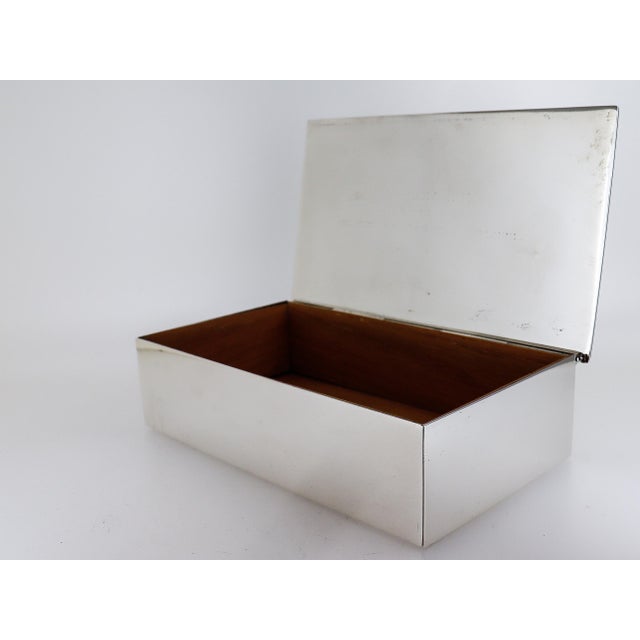 Tiffany and Co. Mid-Century Tiffany & Co. Sterling Silver Wood Lined Dresser or Table Box For Sale - Image 4 of 18