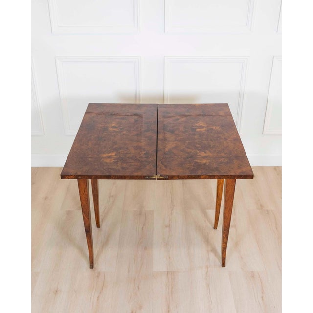 Wood Directoire 1800 Walnut Burl Gaming Table For Sale - Image 7 of 12