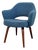 Eero Saarinen for Knoll Wood Executive Armchair in Blue Bouclé For Sale