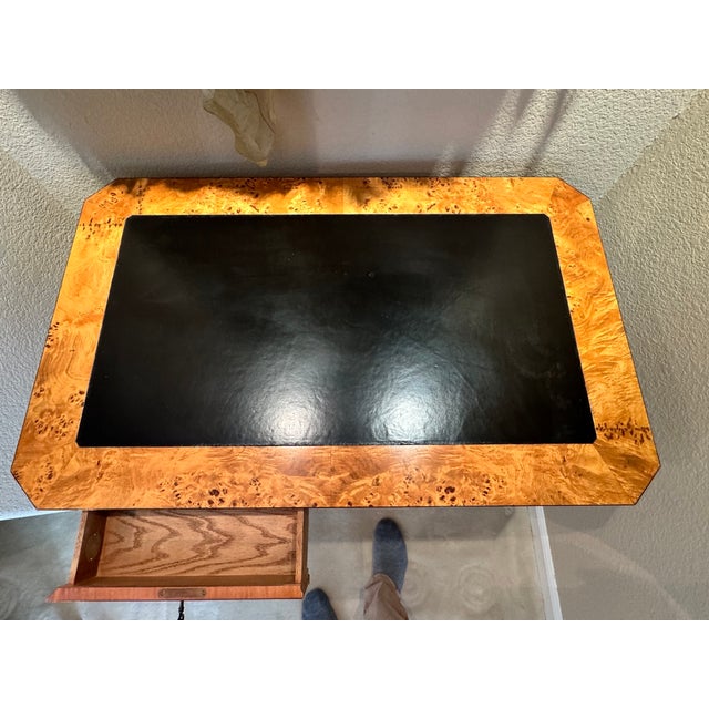 Neoclassical 1990s Russian Empire Burl Popla Inlaid CenterTable For Sale - Image 3 of 8
