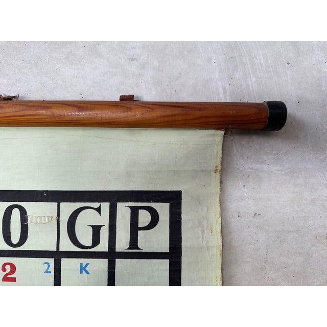 Wood Vintage Linen School Map, 1960s For Sale - Image 7 of 11