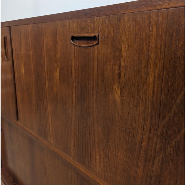 Mid-century highboard Vintage highboard: bar cabinet, secretary desk, china cabinet. Two sliding doors, three drawers. H...