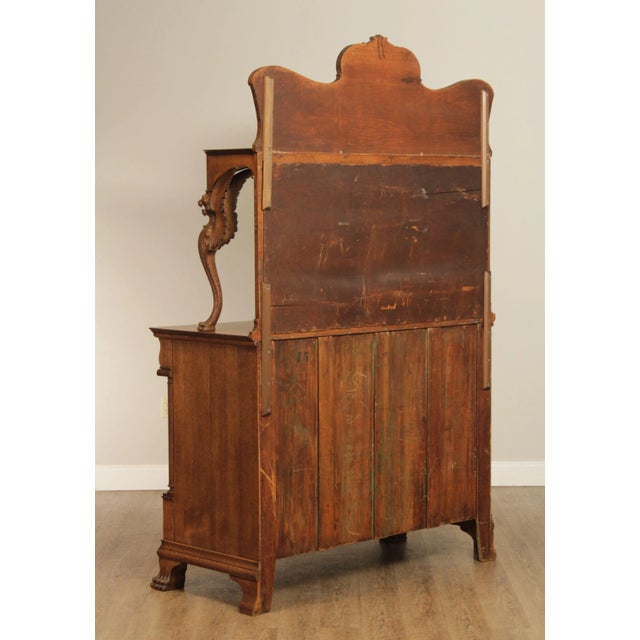 Antique Victorian Winged Griffin Carved Oak Sideboard Buffet For Sale - Image 12 of 13