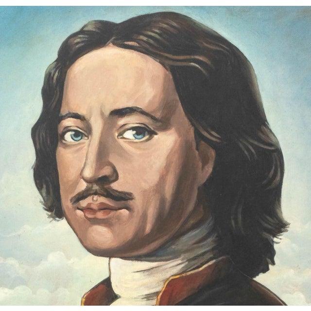 Stanislaw Zagorski Portrait of Peter the Great Oil For Sale - Image 4 of 7