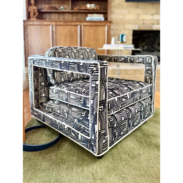 1970s Uncommon Cube Lounge Chair by Bernhardt Flair For Sale - Image 10 of 12