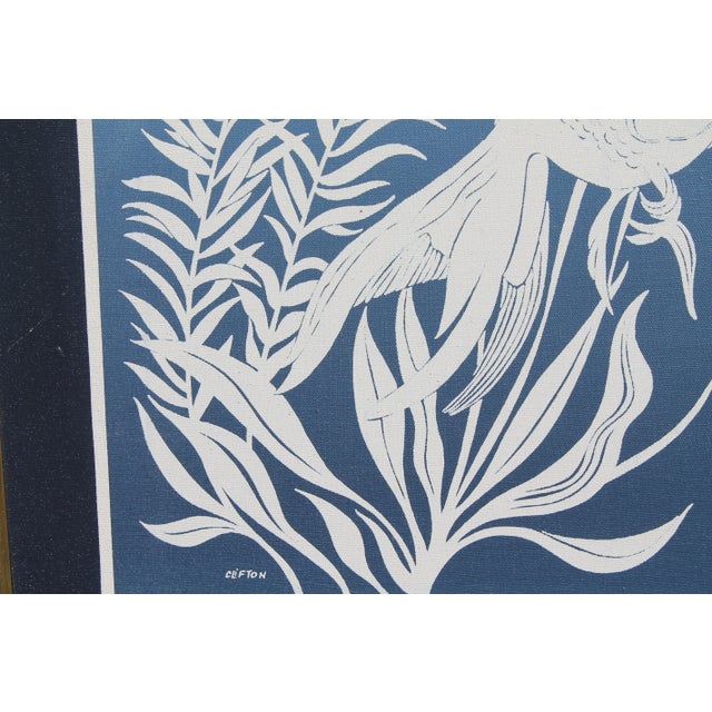 Paint Mid Century Modern Silkscreen Aquatic Art For Sale - Image 7 of 8