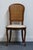 High End Vintage Country French Provincial Solid Cherry Cane Back Dining Side Chair For Sale - Image 4 of 9