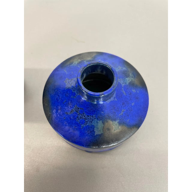 Blue Ceramic Studio Vase from Gerhard Liebenthron, Germany, 1970s, Set of 2 For Sale - Image 11 of 18