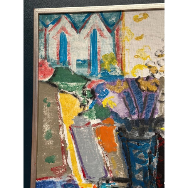 Eric With, Still Life with Flowers, 1950s, Oil Painting on Canvas, Framed For Sale - Image 16 of 17