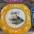 Early 20th Century Late 19th Century Wedgwood Queens Ivory Pheasant Salad/Dessert Plates 2 Pink, 2 Green, 2 Blue and 1 Yellow. - Set of 7 For Sale - Image 5 of 7