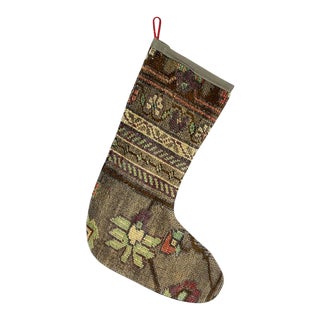 Turkish Kilim Rug Christmas Stocking For Sale