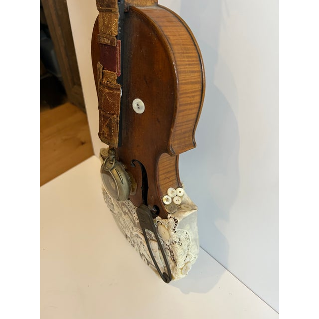 Mixed Media Violin Wall Sculpture Titled Baby For Sale In Philadelphia - Image 6 of 8