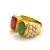 Bochic “Orient” Red Ruby, Green Emerlad & Pearl Ring Set 18K Gold & Silver Natural Rubies - 1.50 carats Natural Emerald -...