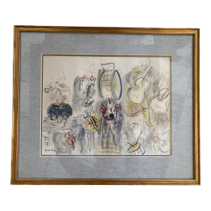 Raoul Dufy Hand Colored Illustration Pochoir From the Estate of Cz Guest