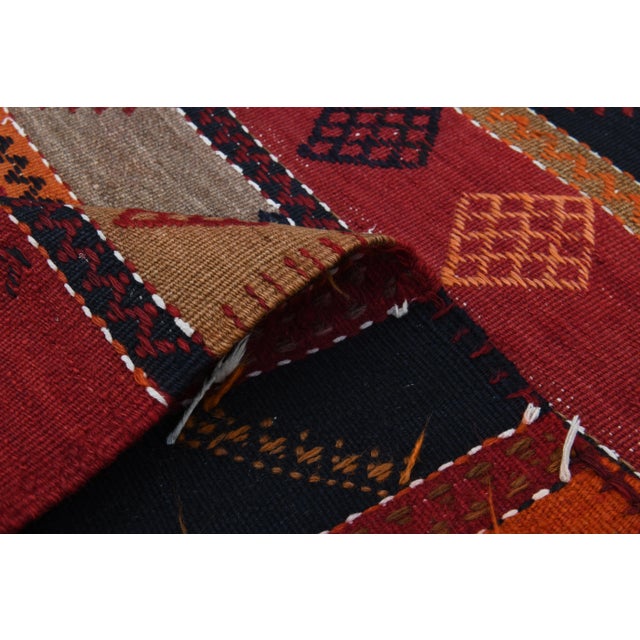 Textile 1970s Vintage Turkish Oushak Handmade Wool Cotton Red Runner Rug For Sale - Image 7 of 11