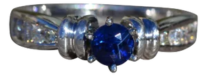 The Hatton: Ladies Platinum Engagement Ring set with Sapphire and Diamonds