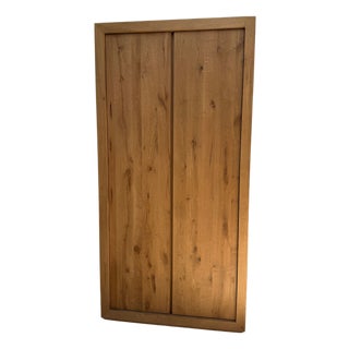 Restoration Hardware Rustic Oak Double-Door Cabinet / Armoire For Sale