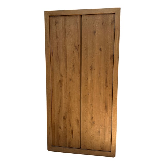 Restoration Hardware Rustic Oak Double-Door Cabinet / Armoire For Sale