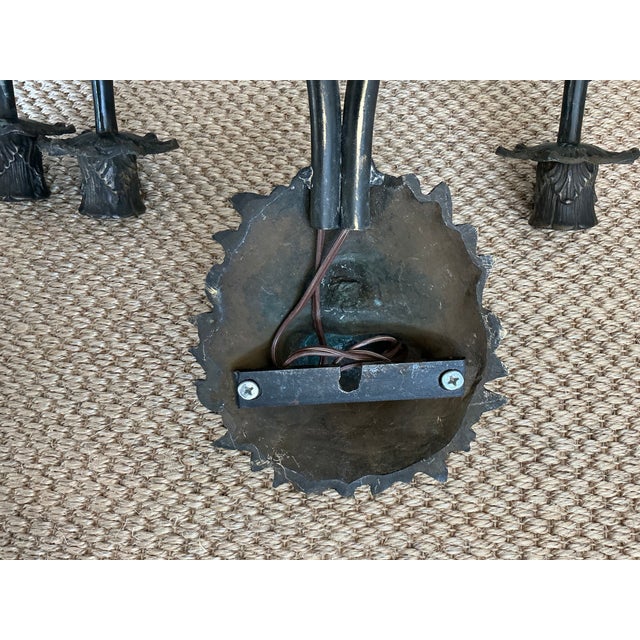 Antique Iron Lion's Head Sconces - A Pair For Sale - Image 9 of 9