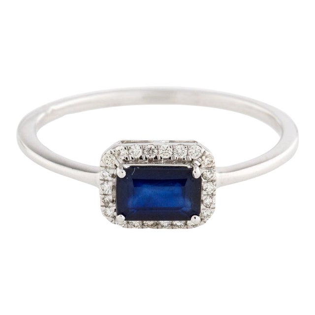 0.60 Sapphire & Diamond Cocktail Ring Size 7 For Sale