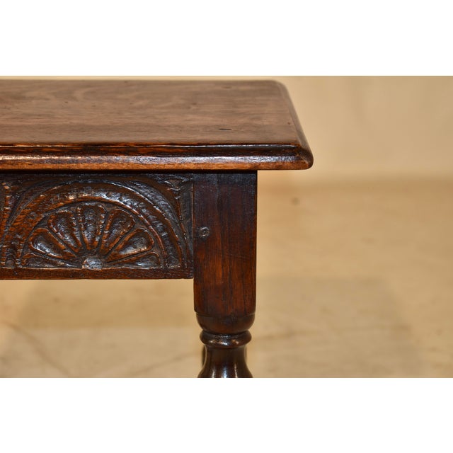 19th Century English Oak Carved Joint Stool For Sale In Greensboro - Image 6 of 7
