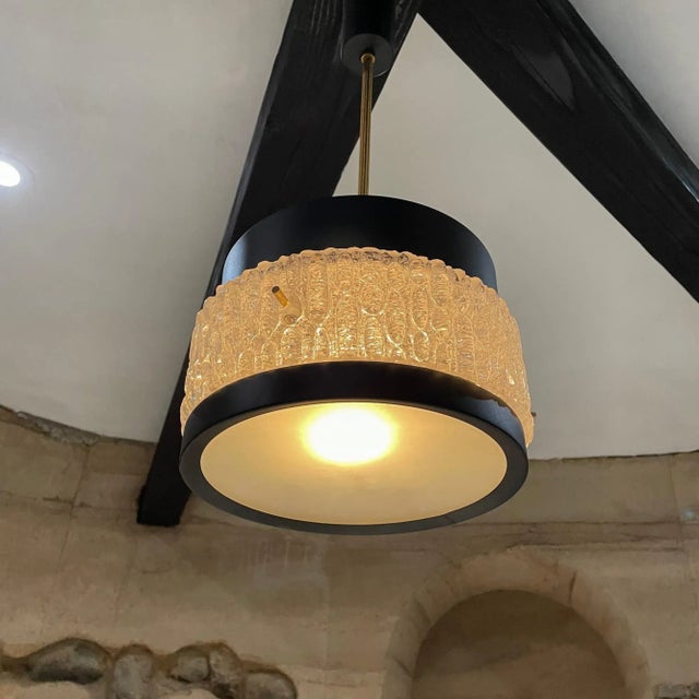 Modern 1950s Maison Arlus Modernist French Black Crystal Chandelier, France For Sale - Image 3 of 13