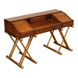 1970s Drexel Campaign Style 'Oxford Square' Writing Desk For Sale