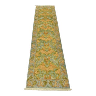 Ziegler Runner 2’7” X 9’10” Blue Wool Hand-Knotted Oriental Rug For Sale