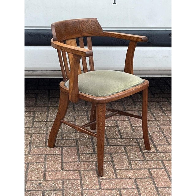Edwardian Oak Desk Chair 78 cms tall, 54 cns width, 50 cms seat height. Strong and sturdy, is a used item so will have...