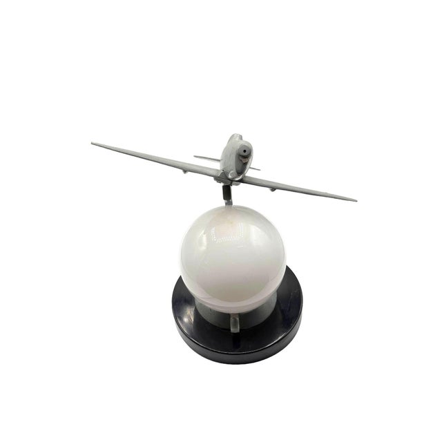 Art Deco 1980s Art Deco Machined Age Aluminum Fighter Airplane Table Lamp by Sarsaparilla For Sale - Image 3 of 11