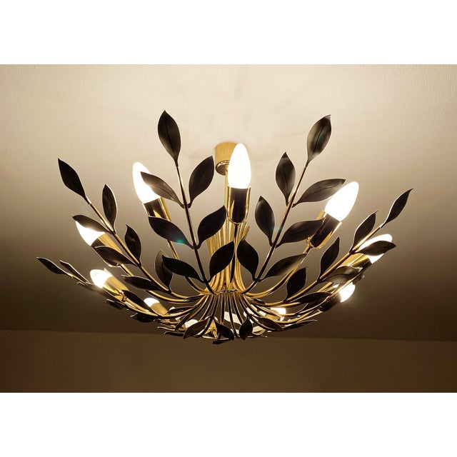 Vintage Floral Pendant Light from Vereinigte Werstaetten, 1950s For Sale - Image 15 of 18