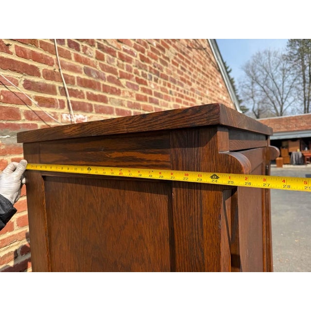 Antique Victorian Oak Wardrobe Cabinet For Sale - Image 10 of 15
