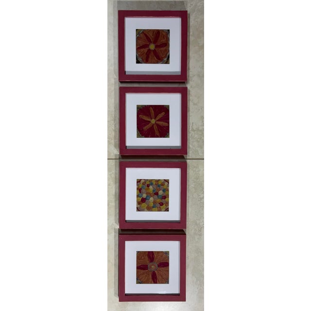 Set of Four 19 Century Antique Silk Suzani Wall Hanging For Sale - Image 11 of 12