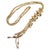 This striking 2000s costume jewelry piece features a lariat-style snake necklace crafted from gold-toned gilt metal. The...