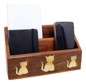 Vintage Wood and Brass Letter Holder, 1970s