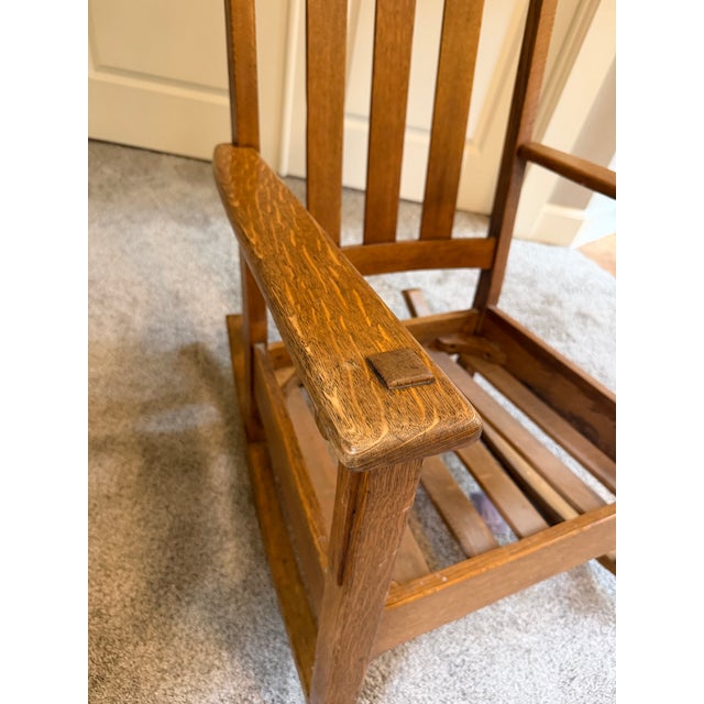 Arts & Crafts Antique Charles Limbert Rocking Chair For Sale - Image 3 of 4