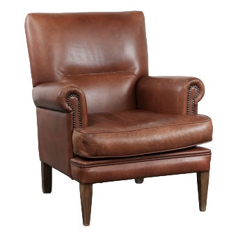 Club Chair in Cowhide Leather For Sale