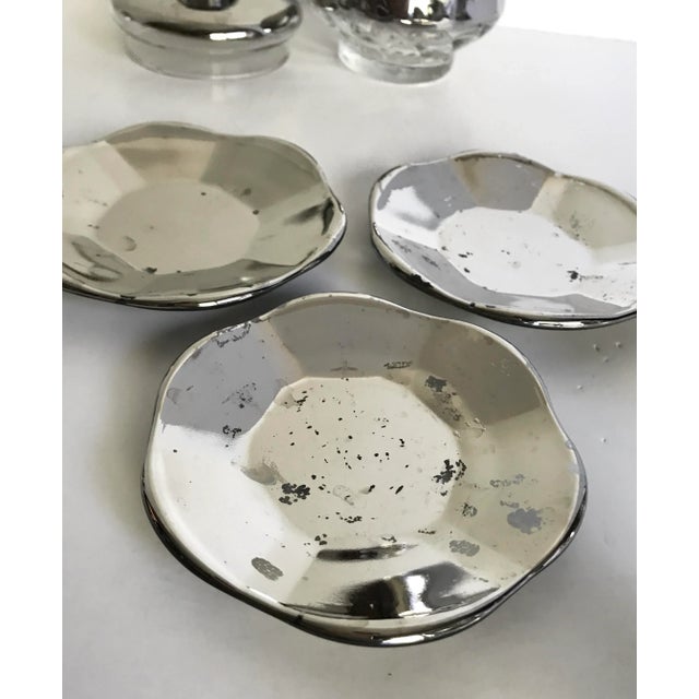 Vintage Mercury Glass Tea/Coffee Set - Set of 12 For Sale In Los Angeles - Image 6 of 8