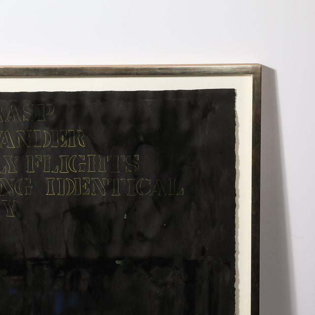 Mid-Century Abstract Mixed Media Text Art Piece on Paper For Sale - Image 4 of 11