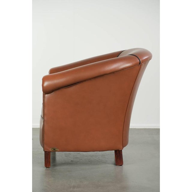 1990s English Cowhide Club Armchair For Sale - Image 5 of 13
