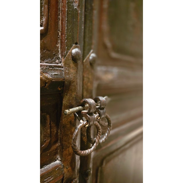 Chinese Early 20th Century Chinese Lacquered Ming Style Wedding Cabinet Armoire For Sale - Image 3 of 5