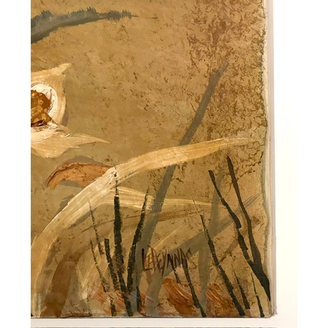 Mid 20th Century Large Mid Century Lee Reynolds for Vanguard Studios Oil on Canvas Painting 60"x48" - The Butterfly, Signed and With Original Hangtag For Sale - Image 5 of 12