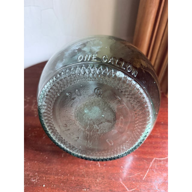 1977 One Gallon Green Glass Wine Jug Fullerton California For Sale - Image 11 of 11