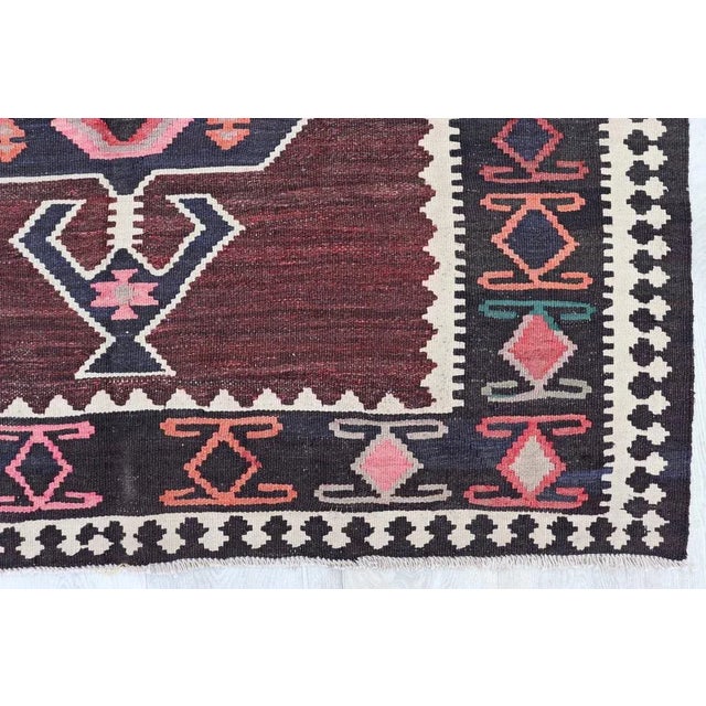 1920s Vintage Handwoven Sofreh Kilim, 1920s For Sale - Image 5 of 11