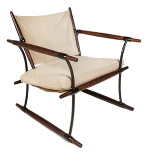 Rare Danish Modern Restored Stokke "Stick" Chair in Suede & Rosewood by Jens H. Quistgaard for Nissen Langaa, Denmark, C. 1960s