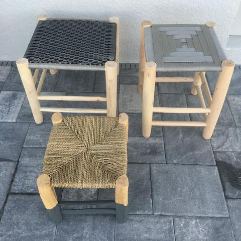 Moroccan Modern Moroccan Grey Stool For Sale - Image 3 of 4