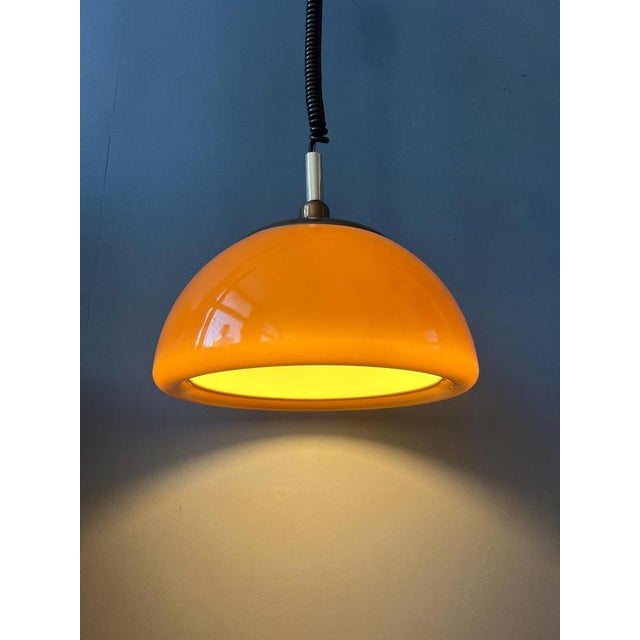 Vintage Brown and Orange Acrylic Glass Pendant Lamp from Cosack Leuchten For Sale - Image 13 of 13